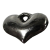 Jewelry findings, CCB Plastic Pendant, Plumbum black, Heart, 20x13mm Hole:2mm, Sold by Bag