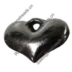 Jewelry findings, CCB Plastic Pendant, Plumbum black, Heart, 20x13mm Hole:2mm, Sold by Bag