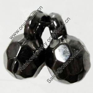 Jewelry findings, CCB Plastic Pendant, Plumbum black, 8x14mm Hole:4mm, Sold by Bag