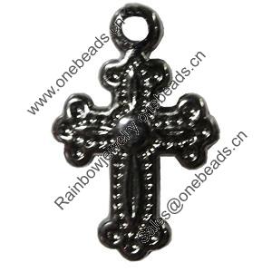 Jewelry findings, CCB Plastic Pendant, Plumbum black, Cross, 13x20mm Hole:1.5mm, Sold by Bag