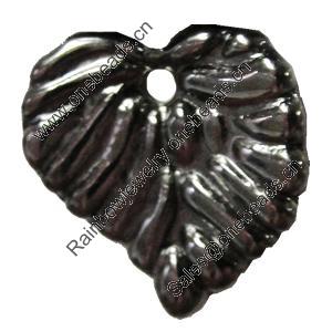 Jewelry findings, CCB Plastic Pendant, Plumbum black, Leaf, 14x15mm Hole:1.5mm, Sold by Bag