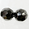 Jewelry findings, CCB Plastic Beads, Plumbum black, Faceted Round, 15mm Hole:3mm, Sold by Bag