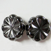 Jewelry findings, CCB Plastic Beads, Plumbum black, Flower, 14mm Hole:2.5mm, Sold by Bag