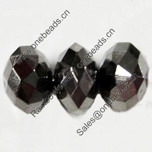 Jewelry findings, CCB Plastic Beads, Plumbum black, Faceted Rondelle, 8x5mm Hole:1mm, Sold by Bag