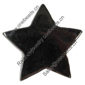 Jewelry findings, CCB Plastic Beads, Plumbum black, Star, 24mm Hole:1.5mm, Sold by Bag