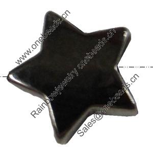 Jewelry findings, CCB Plastic Beads, Plumbum black, Star, 9mm Hole:1mm, Sold by Bag