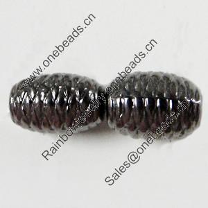 Jewelry findings, CCB Plastic Beads, Plumbum black, Fluted Drum, 5x7mm Hole:1mm, Sold by Bag