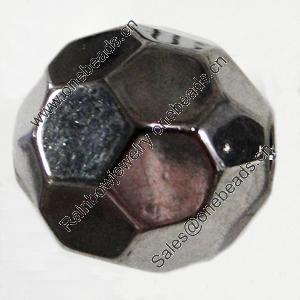 Jewelry findings, CCB Plastic Beads, Plumbum black, Faceted Round, 18mm Hole:3.5mm, Sold by Bag
