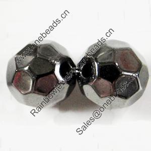 Jewelry findings, CCB Plastic Beads, Plumbum black, Faceted Round, 13mm Hole:3.5mm, Sold by Bag
