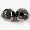 Jewelry findings, CCB Plastic Beads, Plumbum black, Faceted Round, 9mm Hole:1.5mm, Sold by Bag