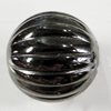 Jewelry findings, CCB Plastic Beads, Plumbum black, Fluted Round, 16mm Hole:2mm, Sold by Bag
