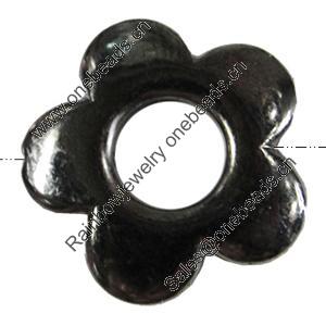 Jewelry findings, CCB Plastic Beads, Plumbum black, Flower, 32mm Hole:1mm, Sold by Bag