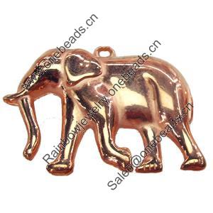 Jewelry findings, CCB Plastic Pendant, Original, Elephant, 53x40mm Hole:3mm, Sold by Bag