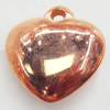 Jewelry findings, CCB Plastic Pendant, Original, Heart, 17x18mm Hole:2mm, Sold by Bag