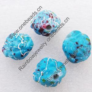 Spray-Painted Acrylic Beads, Flower, 13mm, Sold by Bag