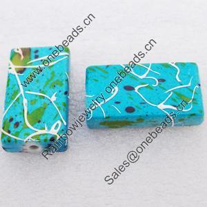 Spray-Painted Acrylic Beads, Rectangle, 24x13mm, Sold by Bag