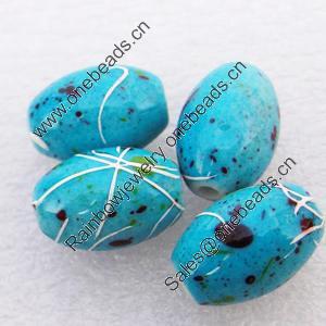 Spray-Painted Acrylic Beads, Oval, 9x13mm, Sold by Bag