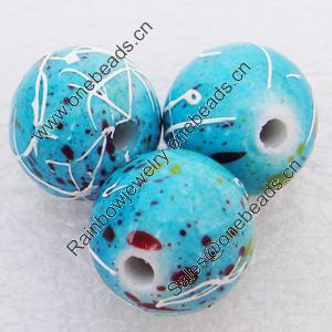 Spray-Painted Acrylic Beads, Round, 20mm, Sold by Bag