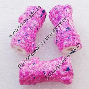 Spray-Painted Acrylic Beads, 13x24mm, Sold by Bag