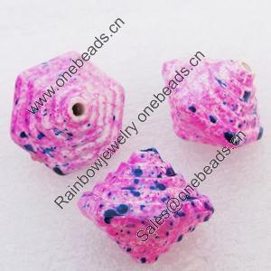 Spray-Painted Acrylic Beads, 16.5x15mm, Sold by Bag