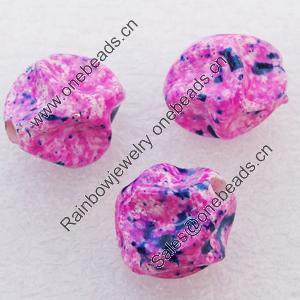 Spray-Painted Acrylic Beads, 13x11mm, Sold by Bag