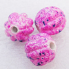 Spray-Painted Acrylic Beads, Fluted Round, 13mm, Sold by Bag