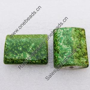 Spray-Painted Acrylic Beads, Rectangle, 19x25mm, Sold by Bag