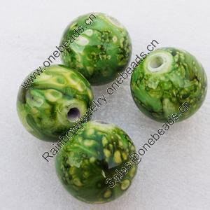 Spray-Painted Acrylic Beads, Round, 19mm, Sold by Bag