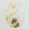 Carved Shell Pendant, 24x34mm, Sold by PC