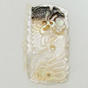 Carved Shell Pendant, 18x36mm, Sold by PC