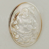 Carved Shell Pendant, Flat Oval 40x38mm, Sold by PC