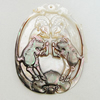 Carved Shell Pendant, 40x53mm, Sold by PC