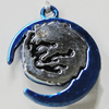 Pendant Zinc Alloy Jewelry Findings, Nobelium Plated, 26x30mm, Sold by PC