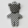 Pendant Zinc Alloy Jewelry Findings, Nobelium Plated, Bear 18x30mm, Sold by PC