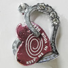 Pendant Zinc Alloy Jewelry Findings, Nobelium Plated, Heart 29x27mm, Sold by PC