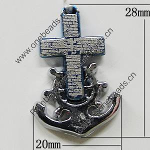 Pendant Zinc Alloy Jewelry Findings, Nobelium Plated, 20x28mm, Sold by PC