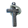 Pendant Zinc Alloy Jewelry Findings, Nobelium Plated, Cross 22x37mm, Sold by PC