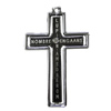 Pendant Zinc Alloy Jewelry Findings, Nobelium Plated, Cross 26x41mm, Sold by PC