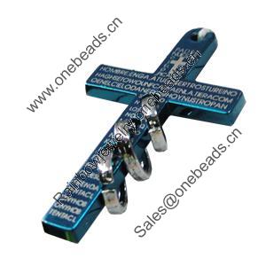 Pendant Zinc Alloy Jewelry Findings, Nobelium Plated, Cross 29x51mm, Sold by PC