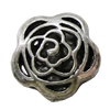 Hollow Bali Beads Zinc Alloy Jewelry Findings, Lead-free, Flower 15mm, Sold by Bag 