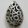 Hollow Bali Beads Zinc Alloy Jewelry Findings, Lead-free, Teardrop 20x14mm, Sold by Bag 