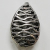 Hollow Bali Beads Zinc Alloy Jewelry Findings, Lead-free, Teardrop 20x14mm, Sold by Bag 