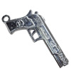 Pendant Zinc Alloy Jewelry Findings, Nobelium Plated, Pistol, 27x55mm, Sold by PC