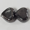 Jewelry findings, CCB Plastic Beads, Plumbum black, Heart 9x8mm Hole:1.5mm, Sold by Bag