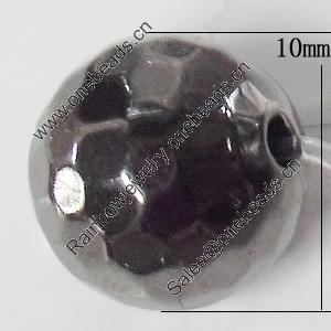 Jewelry findings, CCB Plastic Beads, Plumbum black, Facetd Round 10mm Hole:1.5mm, Sold by Bag