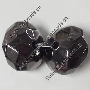 Jewelry findings, CCB Plastic Beads, Plumbum black, Faceted Rondelle 12x8mm Hole:1.5mm, Sold by Bag