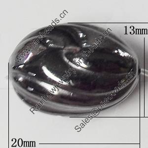 Jewelry findings, CCB Plastic Beads, Plumbum black, 13x20mm Hole:2mm, Sold by Bag