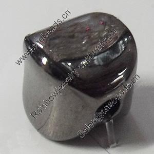 Jewelry findings, CCB Plastic Beads, Plumbum black, Faceted Cube 12x10mm Hole:2mm, Sold by Bag