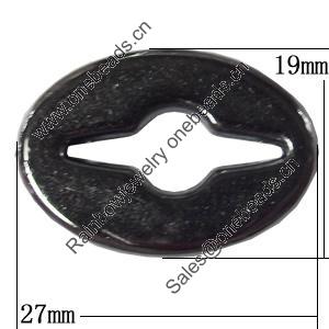 Jewelry findings, CCB Plastic Beads, Plumbum black, Flat Oval 19x27mm Hole:1mm, Sold by Bag