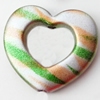 Spray-Painted Acrylic Beads, Heart, 26x28mm Hole About:2.5mm, Sold by Bag